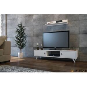 Homemania Szafka pod telewizor Aspen, 130x40x35 cm, biała