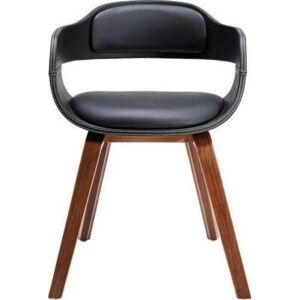 Krzesło z podłokietnikami Costa 52x71 cm czarne ekoskóra