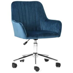 Fotel obrotowy, krzesło biurowe BLER velvet niebieski