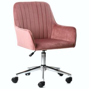 Fotel obrotowy, krzesło biurowe Bler velvet różowy