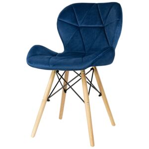 Rimo krzesło tapicerowane niebieskie - welur