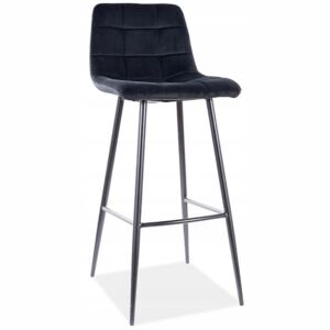 Hoker Krzesło Barowe MILA H1 Czarny Velvet Loft