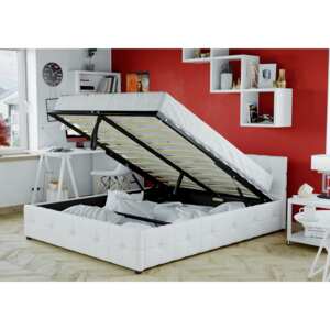 Łóżko z materacem tapicerowane 120x200 sfg012b białe