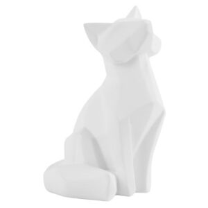 Matowa biała figurka PT LIVING Origami Fox, wys. 15 cm