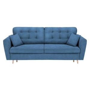Niebieska 3-osobowa sofa rozkładana ze schowkiem Cosmopolitan Design Grenoble