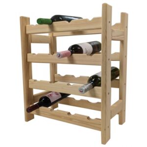 Drewniany stojak na wino na 16 butelek