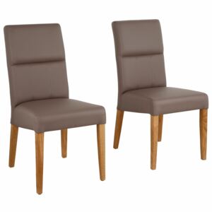 Klasyczne krzesła na dębowych nogach, taupe - 2 sztuki