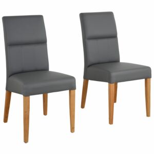 Klasyczne krzesła na dębowych nogach, szare - 2 sztuki