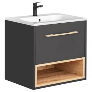 Podwieszana szafka łazienkowa z umywalką - Ketris 2S 60 cm