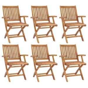 Składane krzesła ogrodowe, 6 szt., lite drewno tekowe