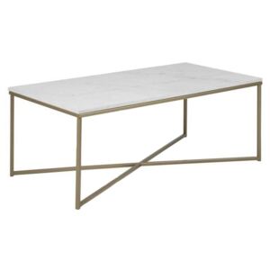 Biały prostokątny stolik marmurowy - Ukles 3X