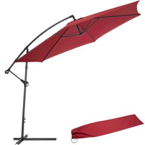 Tectake 400625 parasol ogrodowy 350cm z pokrowcem - czerwony