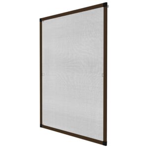 Tectake 401210 moskitiera okienna ramkowa - brązowy, 120 x 140 cm