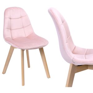 Krzesło aksamitne K-Austin welur dsw różowe