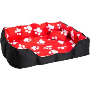 Tectake 400744 legowisko dla psa z kołderką i poduszką - czarny/czerwony/biały