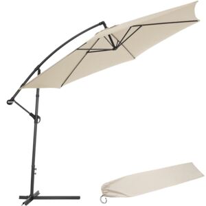 Tectake 400622 parasol ogrodowy 350cm z pokrowcem - beżowy