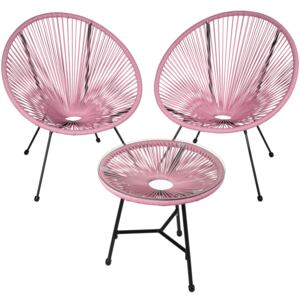 Tectake 403309 zestaw 2 krzeseł ze stolikiem - gabriella - pink