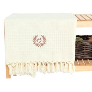 Kremowy ręcznik bawełniany Pestemal, 90x150 cm