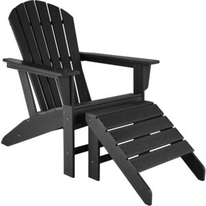 Tectake 403802 krzesło ogrodowe janis z podnóżkiem joplin - czarny