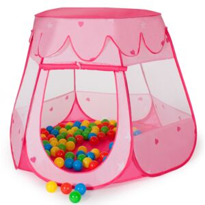 Tectake 400950 namiot dla dzieci plus 100 piłek - pink