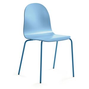 Krzesło GANDER, 4 nogi, siedzisko 450 mm, lakierowany, niebieski