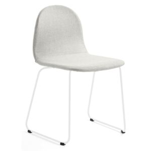 Krzesło GANDER, płozy, siedzisko 450 mm, tkanina, beżowy