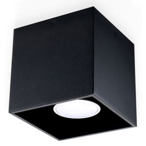 Sollux Lampa Plafon QUAD 1 czarny SL.0022 Oprawa Sufitowa Idealna do Salonu Korytarza Lampa Minimalistyczne Oświetlenie Gu10 LED