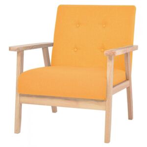 Fotel tapicerowany, żółty