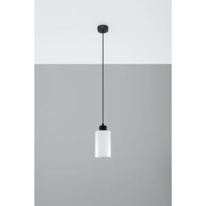 Minimalistyczna Lampa Wisząca VESTA 1 Czarny Zwis Sufitowy Pojedynczy Klosz Tuba Tworzywo Sztuczne Żarówka E27 Nowoczesny Styl Loft Industrial Oświetl