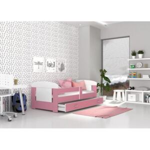Łóżko z szufladą FILIP 160x80cm kolor biało-różowy