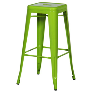 Krzesło barowe Ties, metalowe dł. 31 cm. x gł. 31 cm x wys. 76 cm - zielone