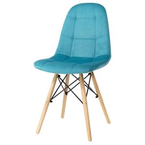 Ragnar krzesło tapicerowane turkusowe - welurowe