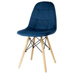 Ragnar krzesło tapicerowane niebieskie - welurowe