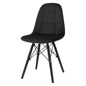 Ragnar krzesło tapicerowane czarne - welurowe