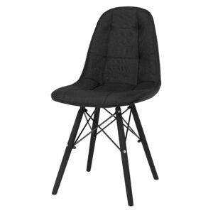 Ragnar krzesło tapicerowane czarne - tkanina