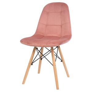 Ragnar krzesło tapicerowane różowe - welurowe