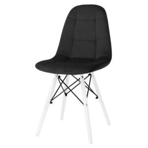Ragnar krzesło tapicerowane czarne - welurowe