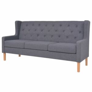 3-osobowa sofa tapicerowana tkaniną, szara
