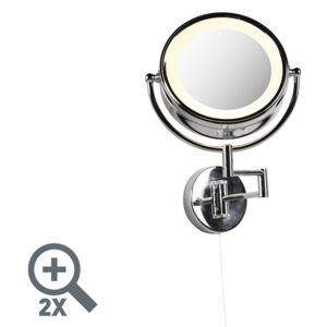 Designerskie lustro łazienkowe okrągłe chrom x2 - Vicino Oswietlenie wewnetrzne