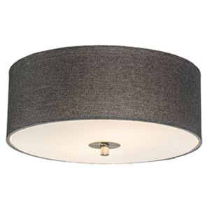 Klasyczny Plafon / Lampy sufitowe szary 30cm - Drum Jute Oswietlenie wewnetrzne