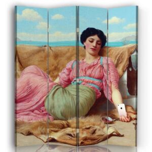 Parawan pokojowy, czteroczęściowy, na płótnie Canvas, Dziewczyna z iPhonem (145X175)