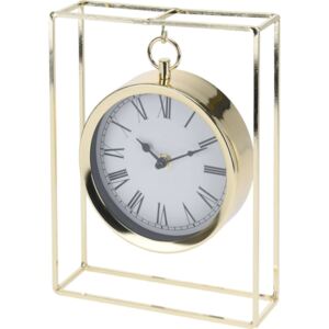 Zegar stołowy na metalowym stojaku, 25 cm, złoty