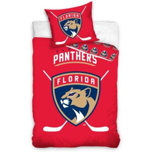 Bawełniana pościel świecąca NHL Florida Panthers, 140 x 200 cm, 70 x 90 cm
