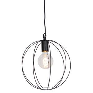 Designerska lampa wisząca okrągła czarna 30 cm - Pelotas Oswietlenie wewnetrzne