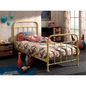 Metalowe łóżko dla dziecka New York słoneczna żółć 96x212 cm