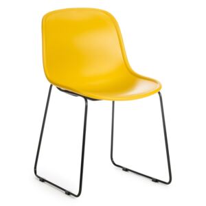 Krzesło plastikowe, z metalowymi nogami Cosmo Yellow, dł.57xgł.54xwys.78cm