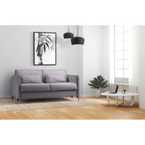 Sofa rozkładana tapicerowana tkaniną, 3 osobowa Fiona Szary, dł.186xszer.99xwys.92 cm