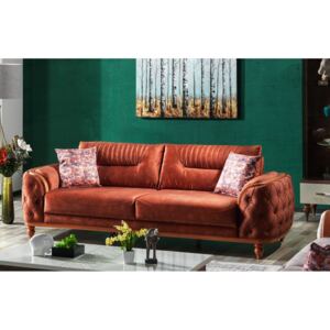 Sofa tapicerowana Zenit K1, 3-osobowa, dł.248 x szer.96 x wys.85 cm - ceglana