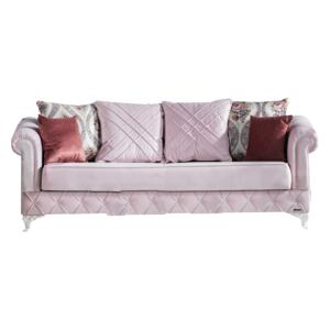 Sofa rozkładana Kosem K1, 3-osobowa, ze schowkiem, dł.237 x szer.96 x wys.86 cm - różowa