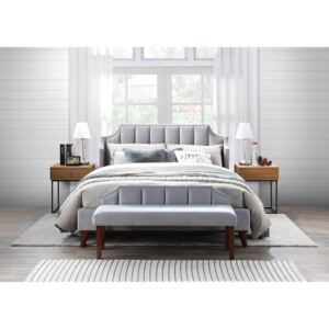 Łóżko Windsor II Light Grey, tapicerowane, jasnoszare, 200 x 160 cm